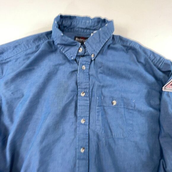 Bulwark Flame Resistant Shirt Mens XXL-RG Blue Denim Button Down ARC Rating 7.7 - Picture 2 of 13